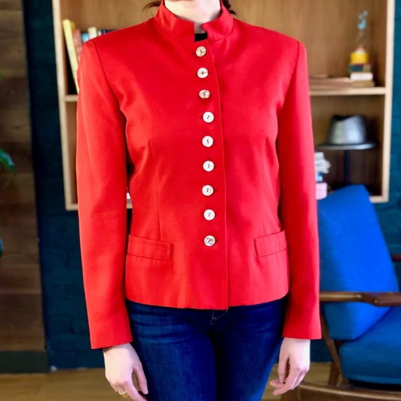 Dior Red Blazer with Gold Buttons - Picture 1 of 8